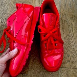 Red latex Reebok size 9